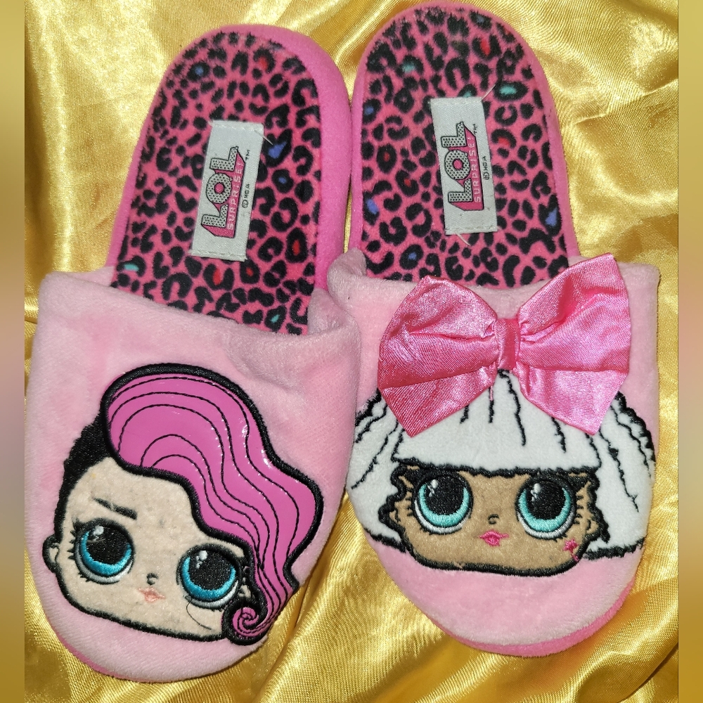 LOL Surprise Pink Slippers with Bow Size Large 2/3